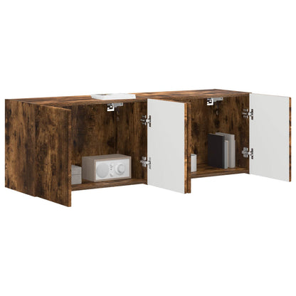 Mobile TV da parete 2 pcs Rovere fumé 59,5 x 31 x 40 cm