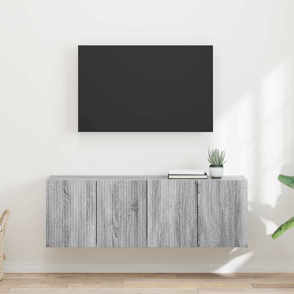 Mobile TV da parete 2 pcs Grigio Sonoma 59,5 x 31 x 40 cm