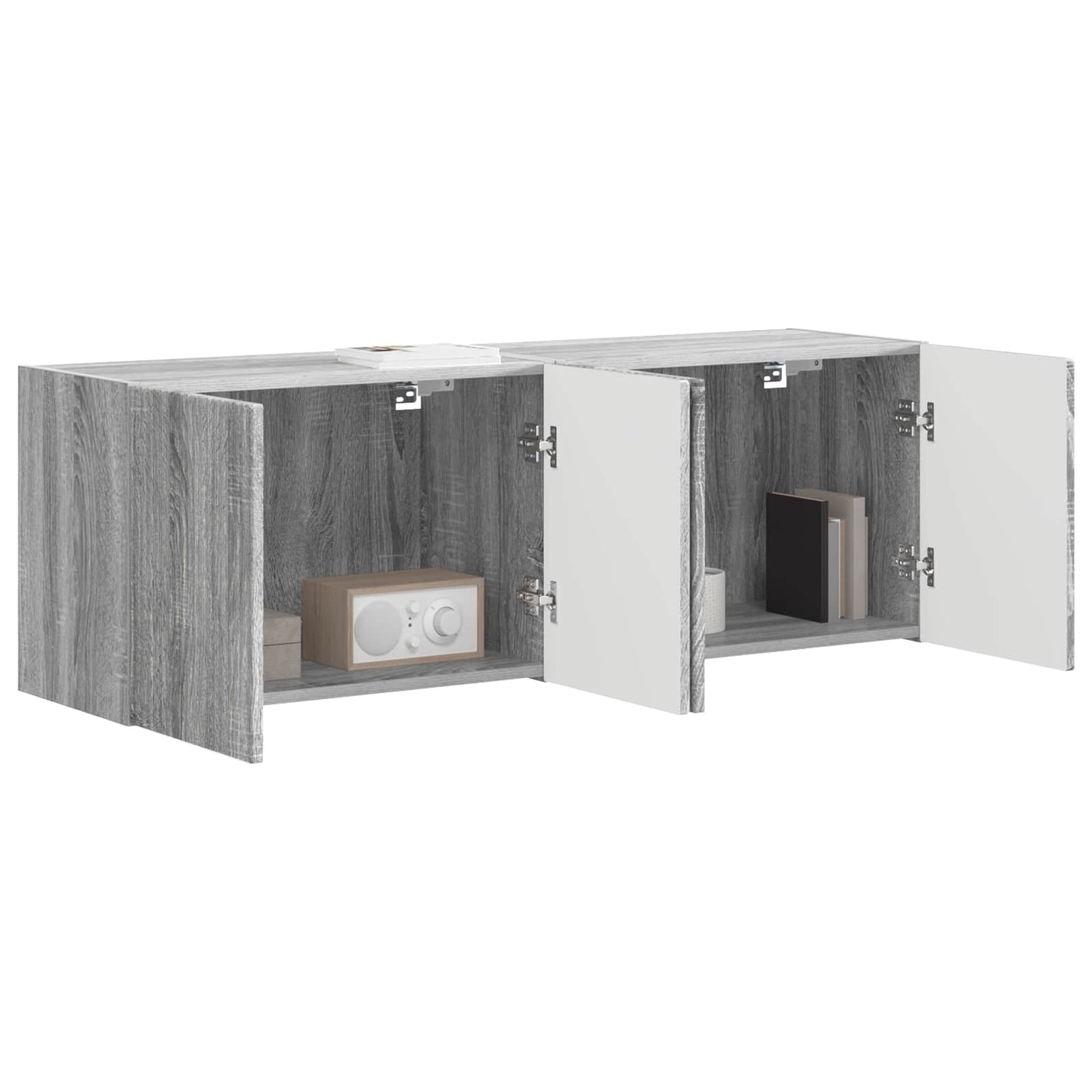 Mobile TV da parete 2 pcs Grigio Sonoma Legno ingegnerizzato