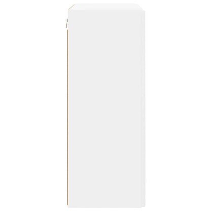 Mobile TV da parete Bianco 59,5 x 31 x 80 cm Legno multistrato