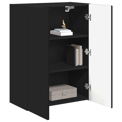 Mobile TV da parete Nero 59,5 x 31 x 80 cm Legno multistrato