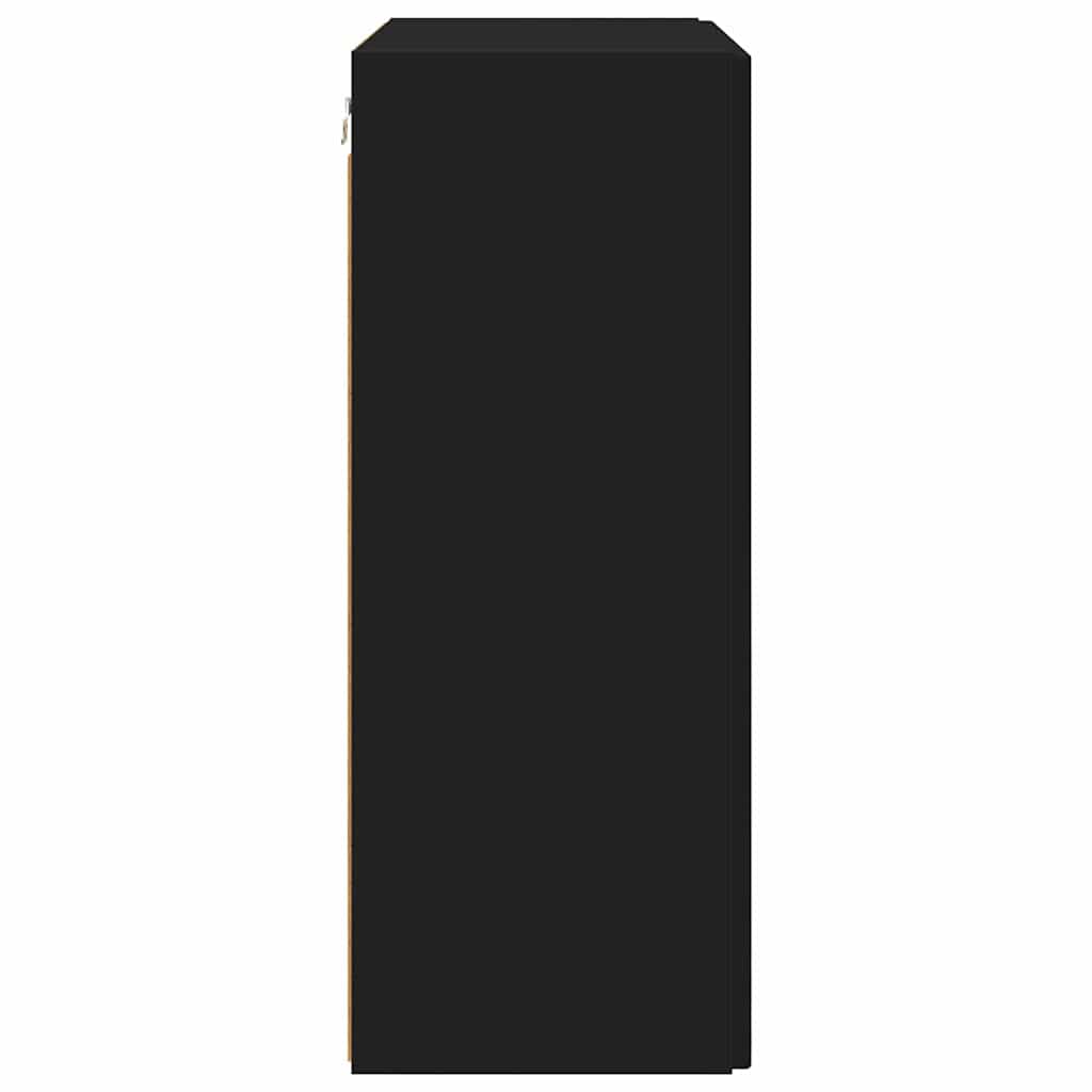 Mobile TV da parete Nero 59,5 x 31 x 80 cm Legno multistrato