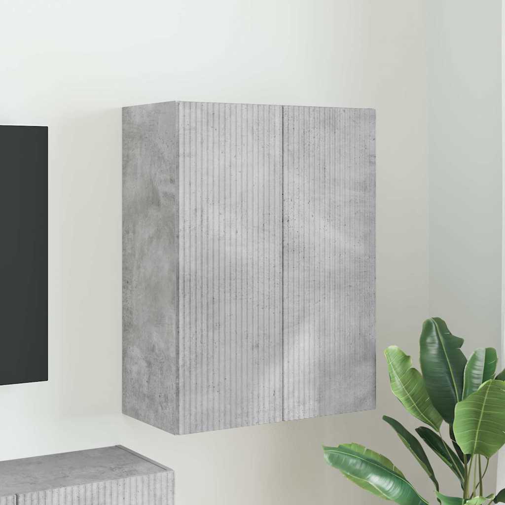 Mobile TV da parete Grigio cemento 59,5 x 31 x 80 cm