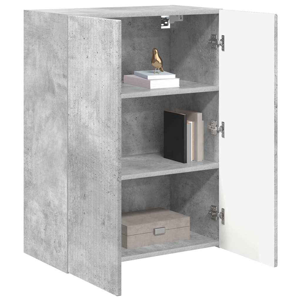 Mobile TV da parete Grigio cemento 59,5 x 31 x 80 cm