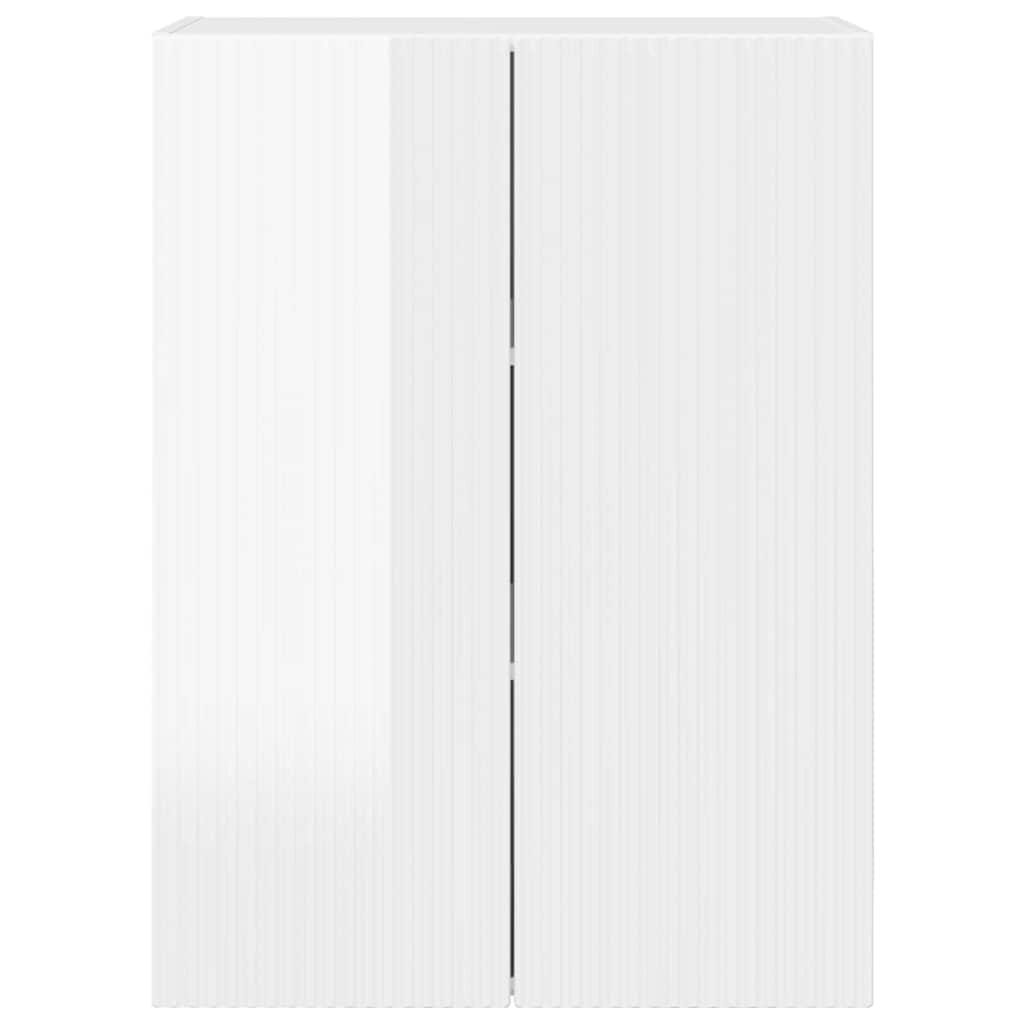 Mobile TV da parete Bianco Lucido 59,5 x 31 x 80 cm