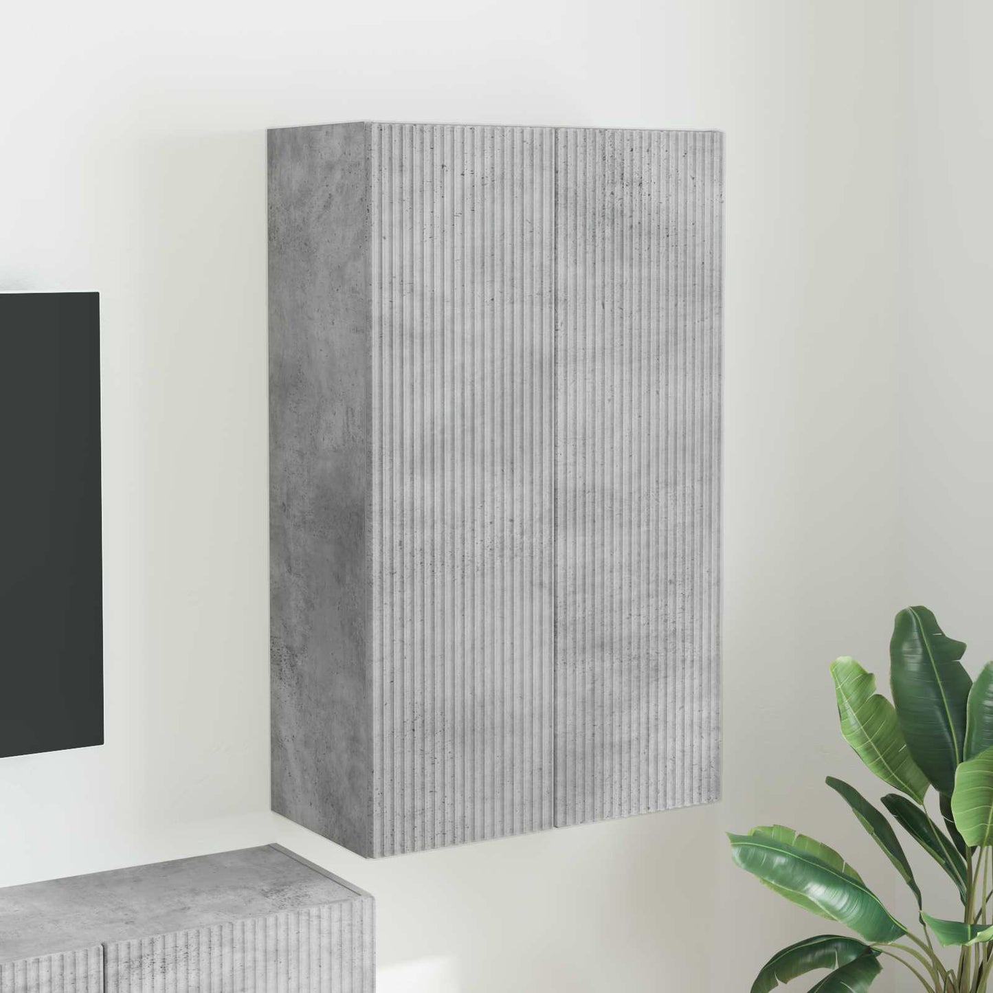 Mobile TV da parete 59,5 x 31 x 100 cm Grigio cemento