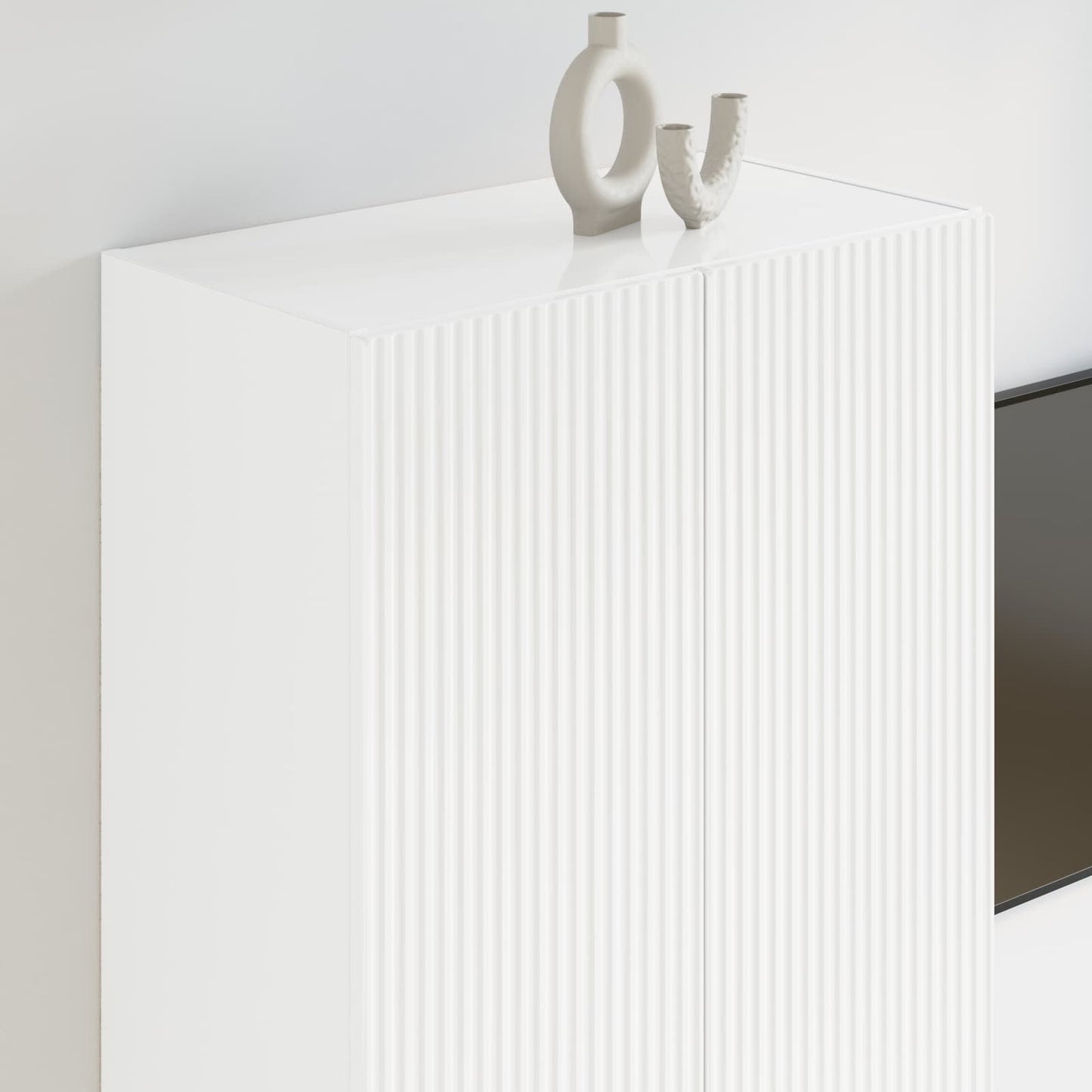 Mobile TV da parete 59,5 x 31 x 100 cm Bianco Lucido