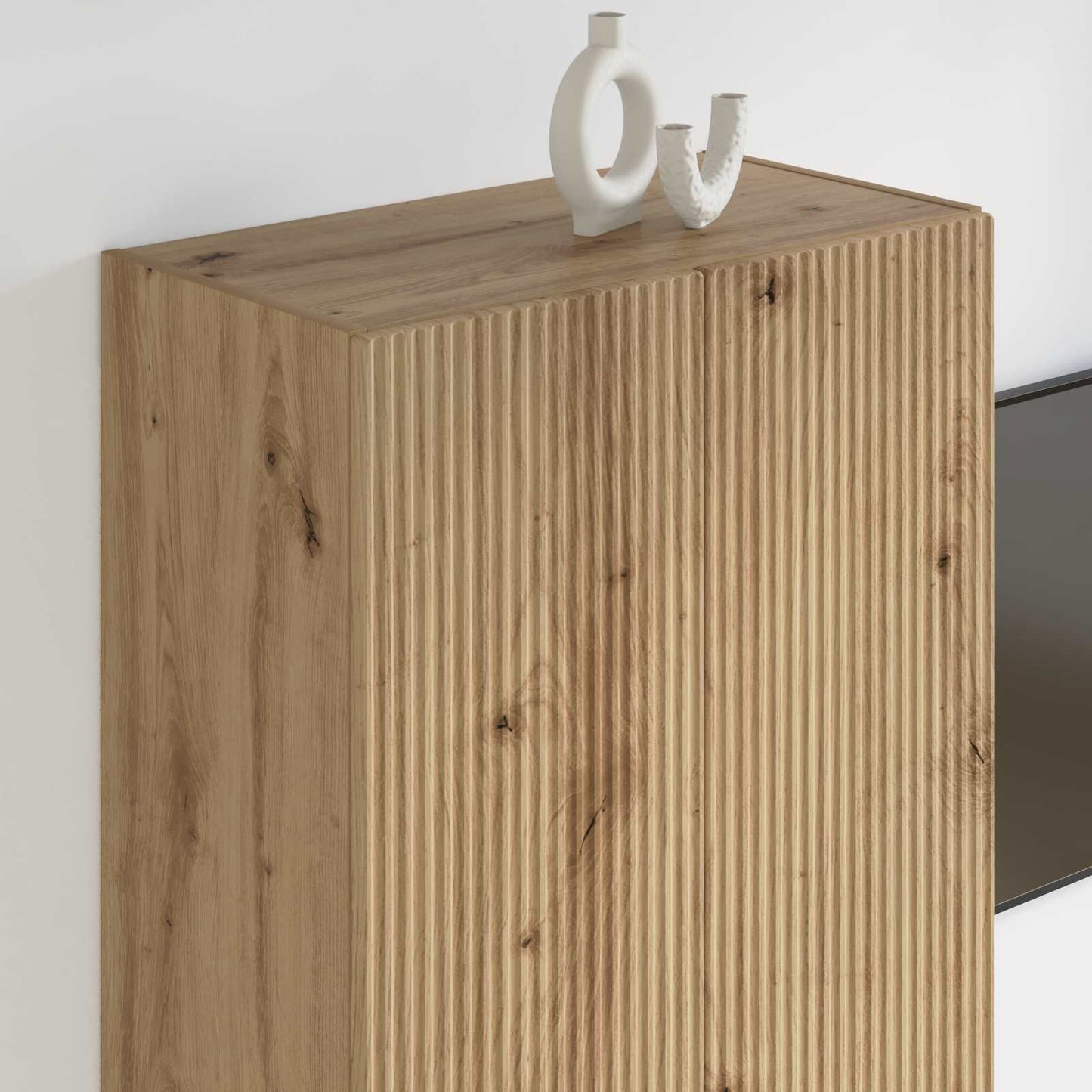 Mobile TV da parete 59,5 x 31 x 100 cm Rovere artigianale