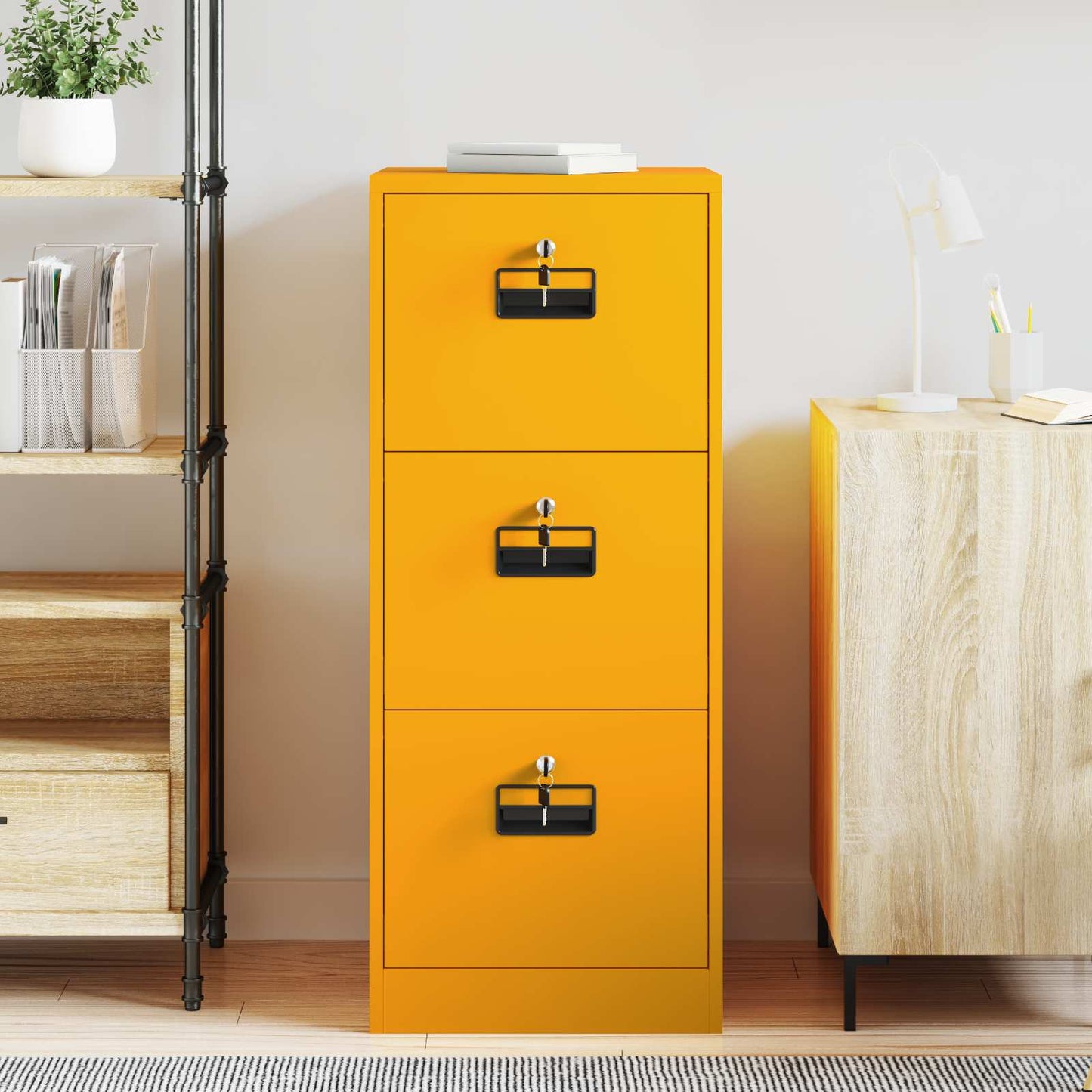 Armadio per File con cassetto Giallo senape 44 x 50 x 106.5 cm