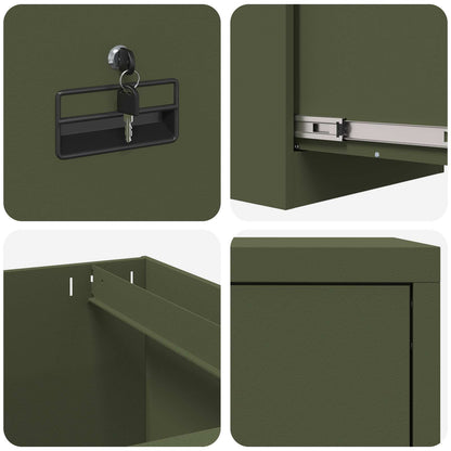 Armadio per File con cassetto Verde oliva 44 x 50 x 106.5 cm | homemem39