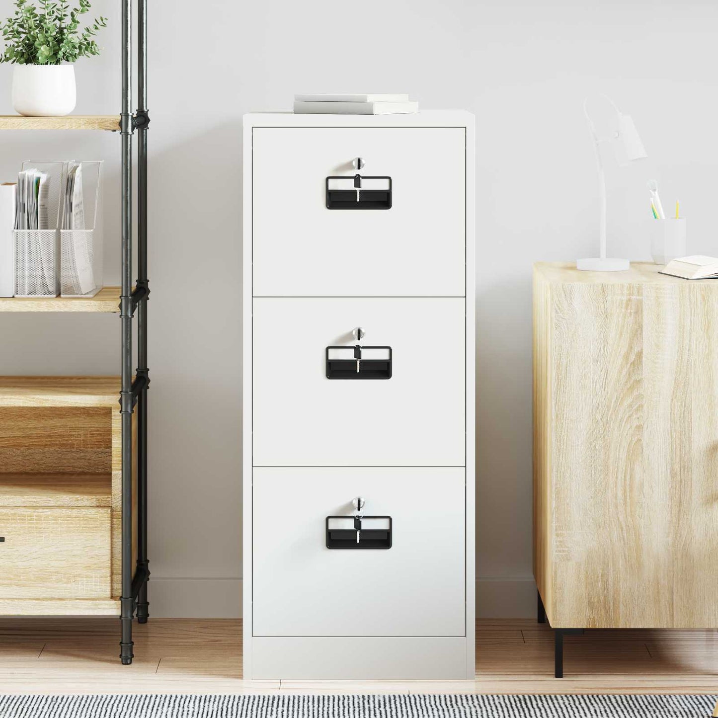 Armadio per File con cassetto Bianco 44 x 50 x 106.5 cm