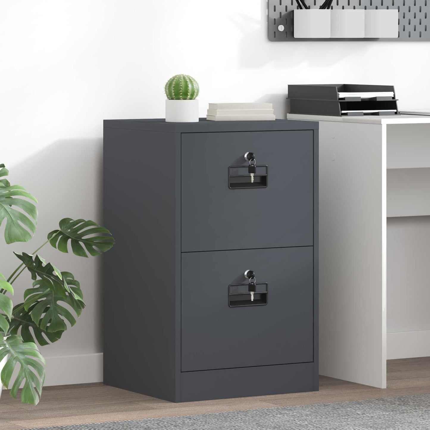 Armadio per File con cassetto Antracite 45,5 x 42 x 74,5 cm