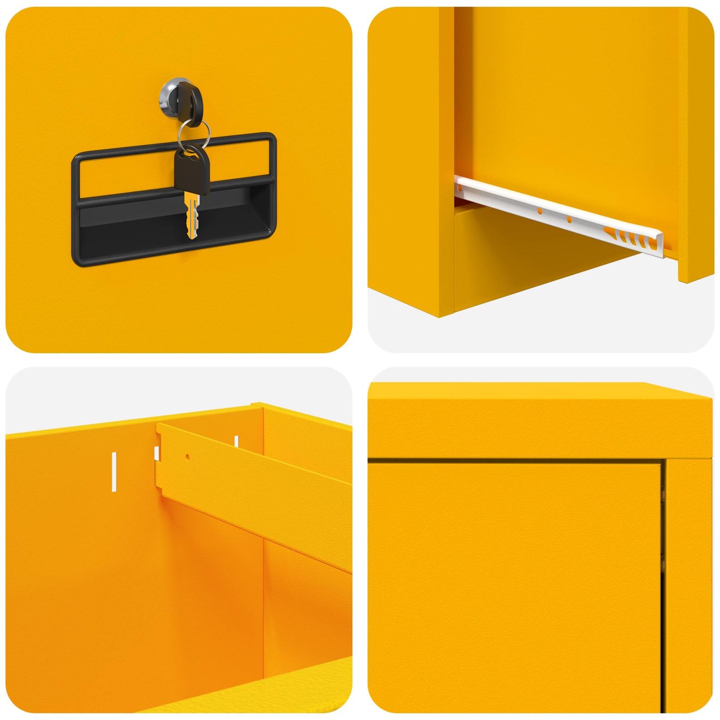 Armadio per File con cassetto Giallo senape 44 x 50 x 106.5 cm