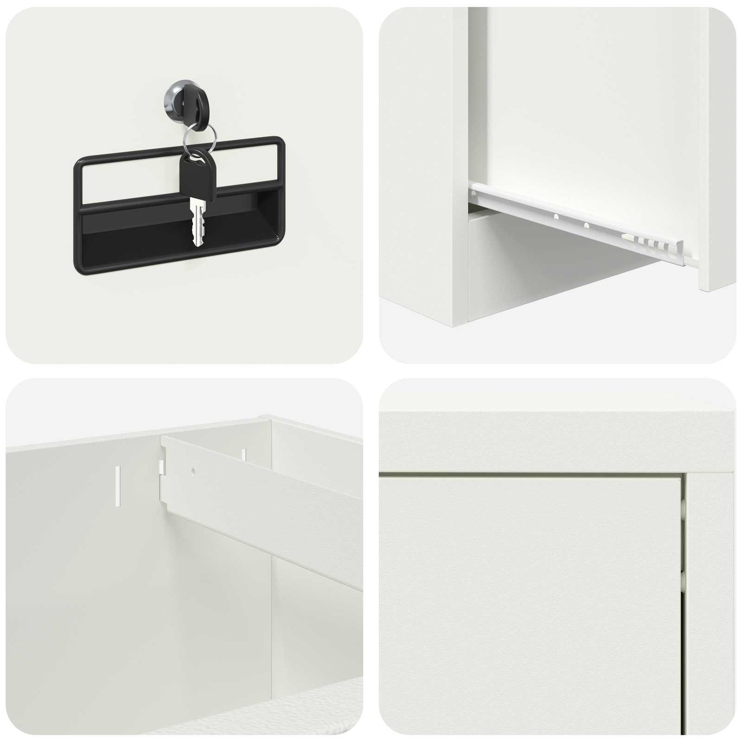 Armadio per File con cassetto Bianco 45,5 x 42 x 74,5 cm