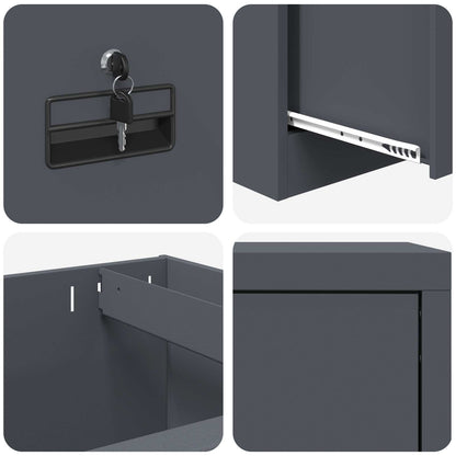 Armadio per File con cassetto Antracite 45,5 x 42 x 106,5 cm | homemem39