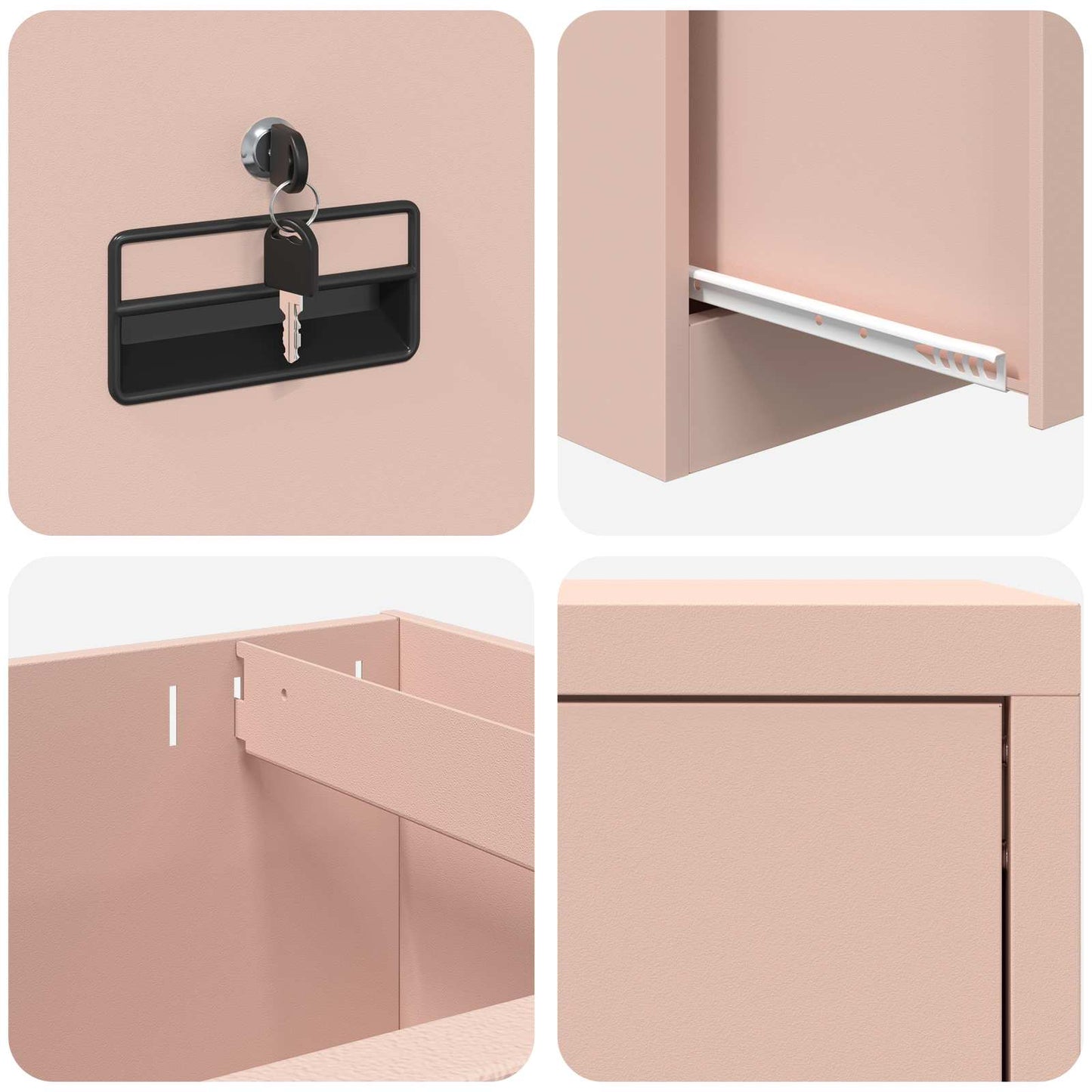 Armadio per File con cassetto Rosa 44 x 50 x 106.5 cm | homemem39