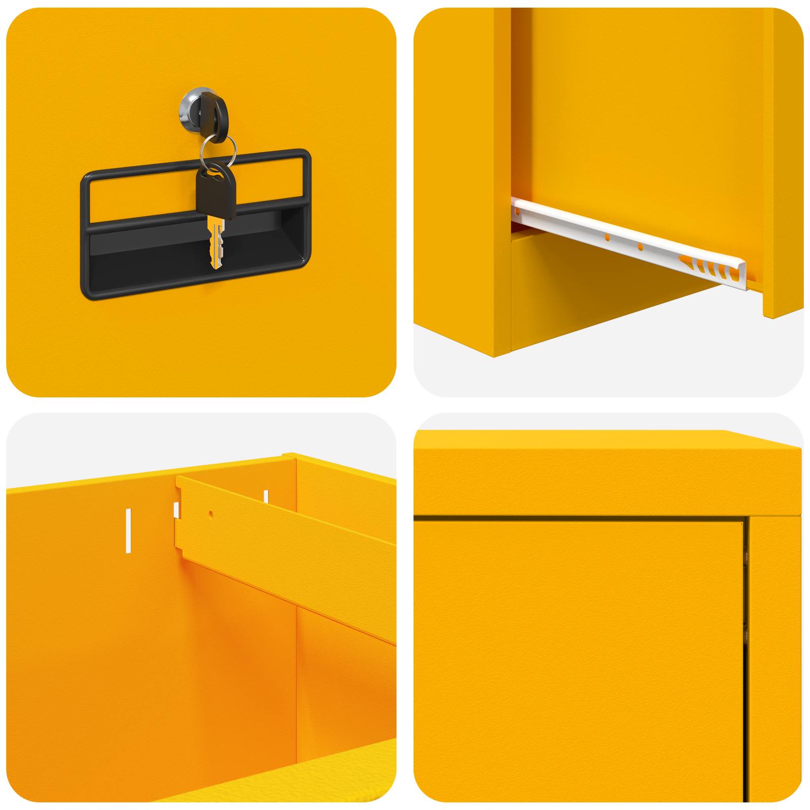Armadio per File con cassetto Giallo senape 45,5 x 42 x 139 cm | homemem39