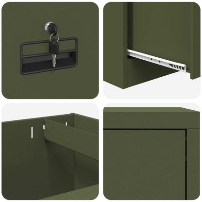 Armadio per File con cassetto Verde oliva 45,5 x 42 x 139 cm | homemem39