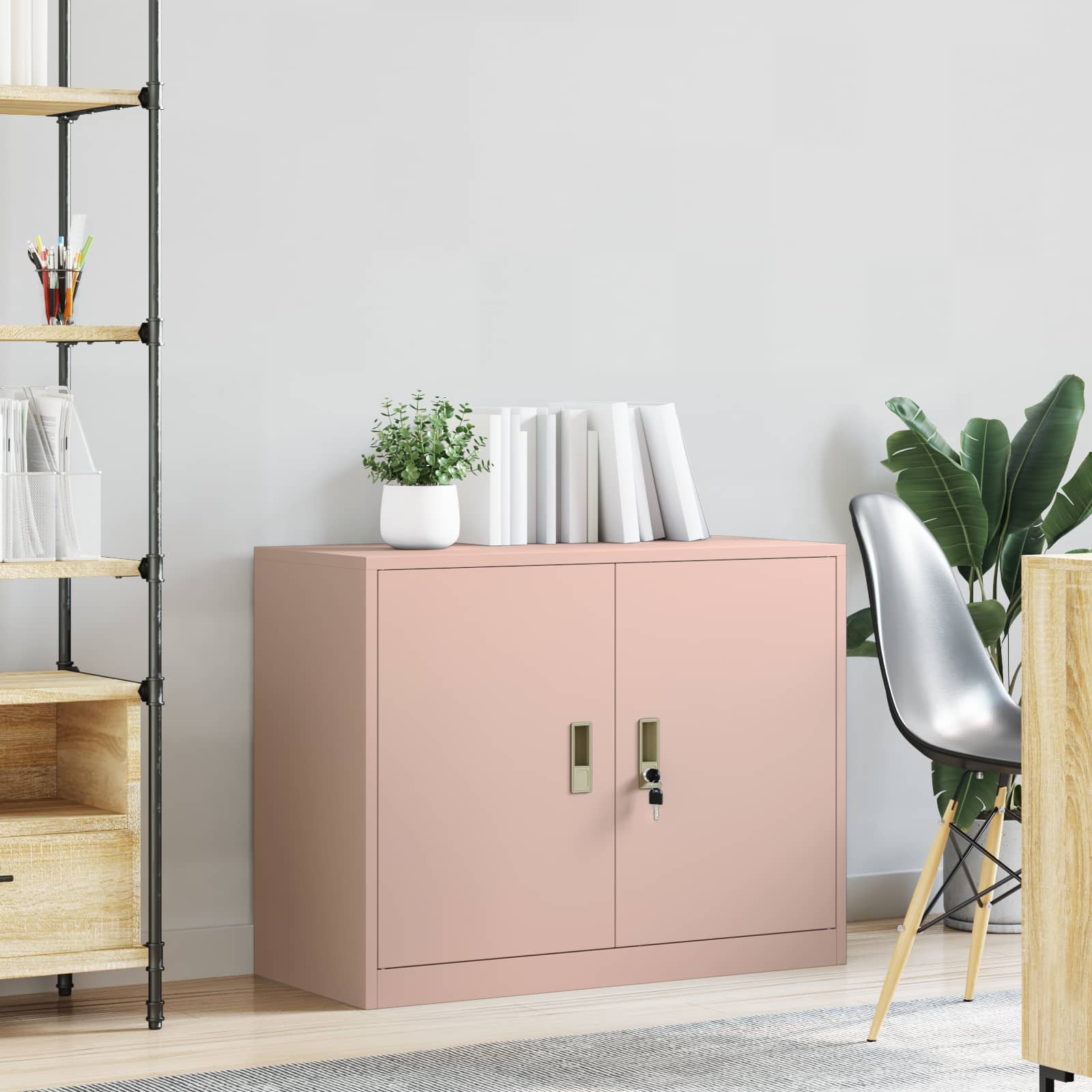 Armadio Rosa 90 x 40 x 70 cm Acciaio | homemem39