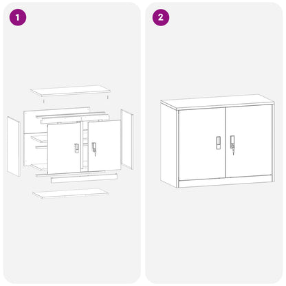 Armadio Antracite 90 x 40 x 70 cm Acciaio