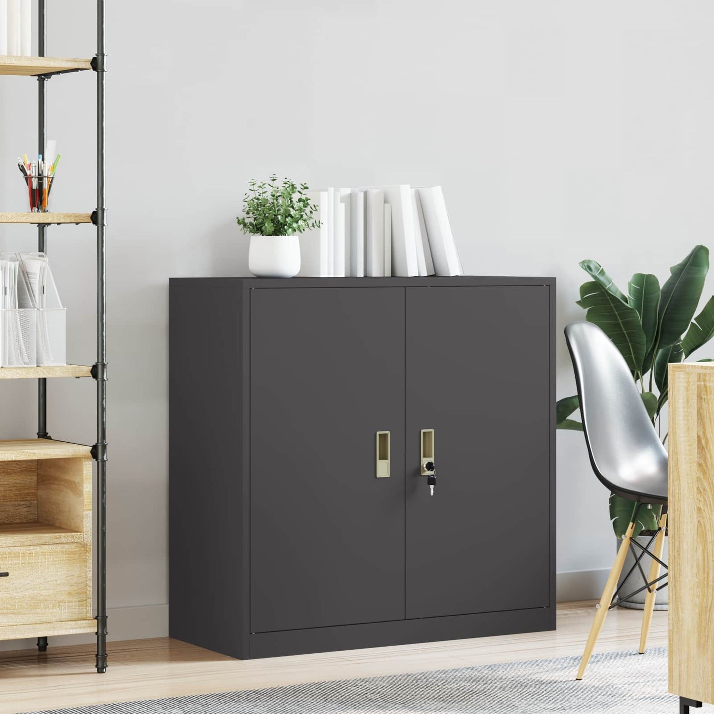 Armadio Nero 90 x 40 x 90 cm Acciaio | homemem39