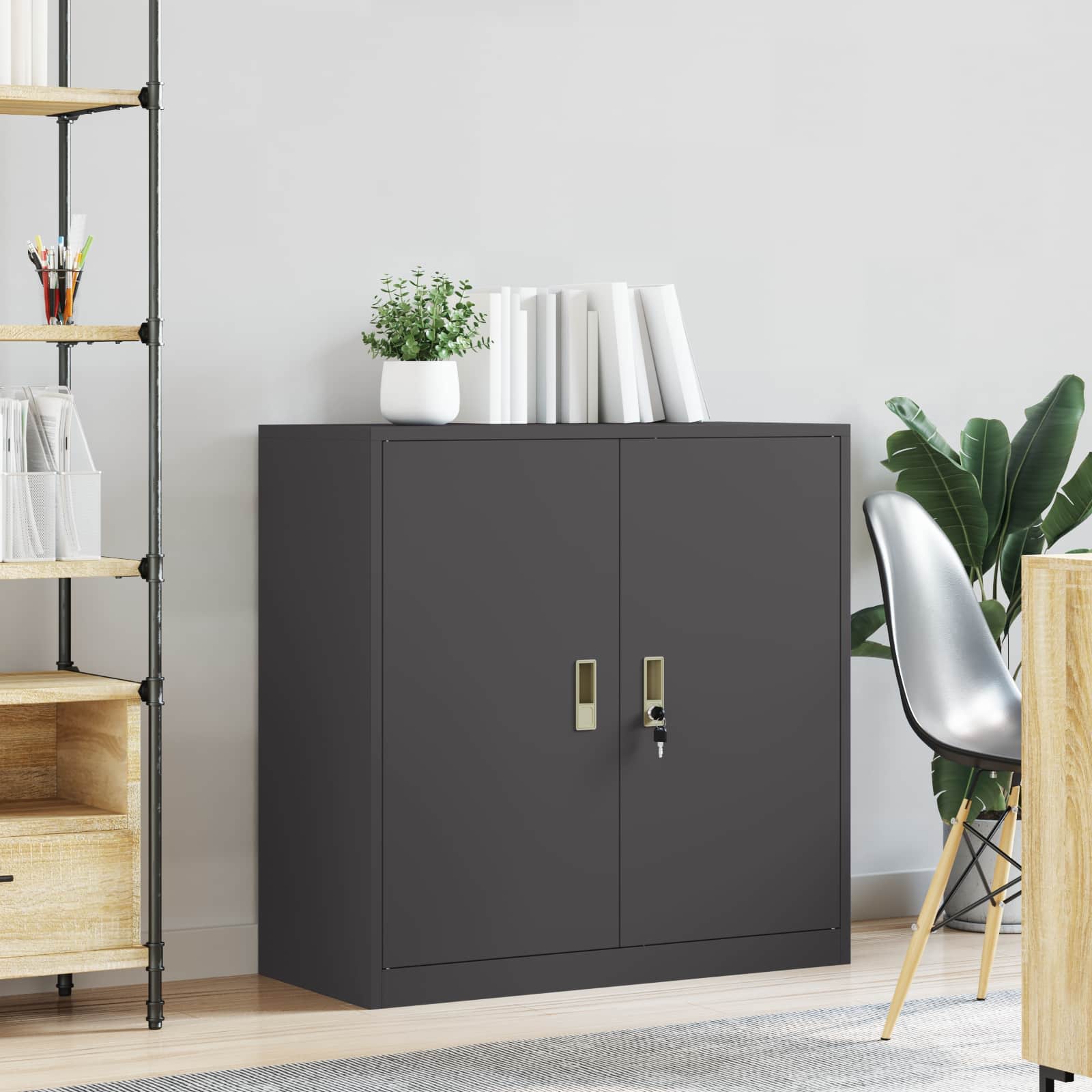 Armadio Nero 90 x 40 x 90 cm Acciaio | homemem39