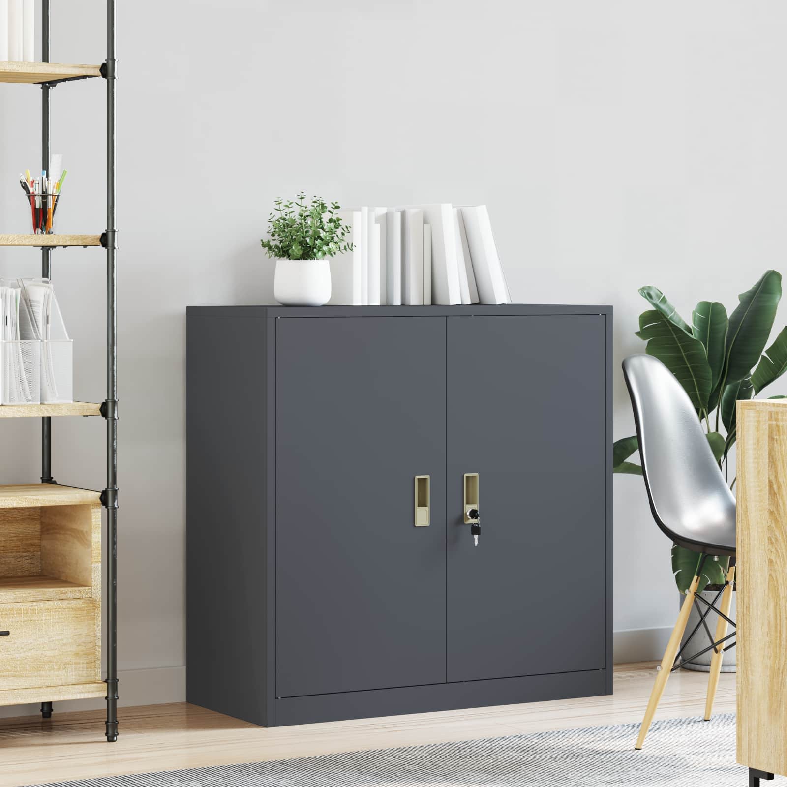 Armadio Antracite 90 x 40 x 90 cm Acciaio | homemem39