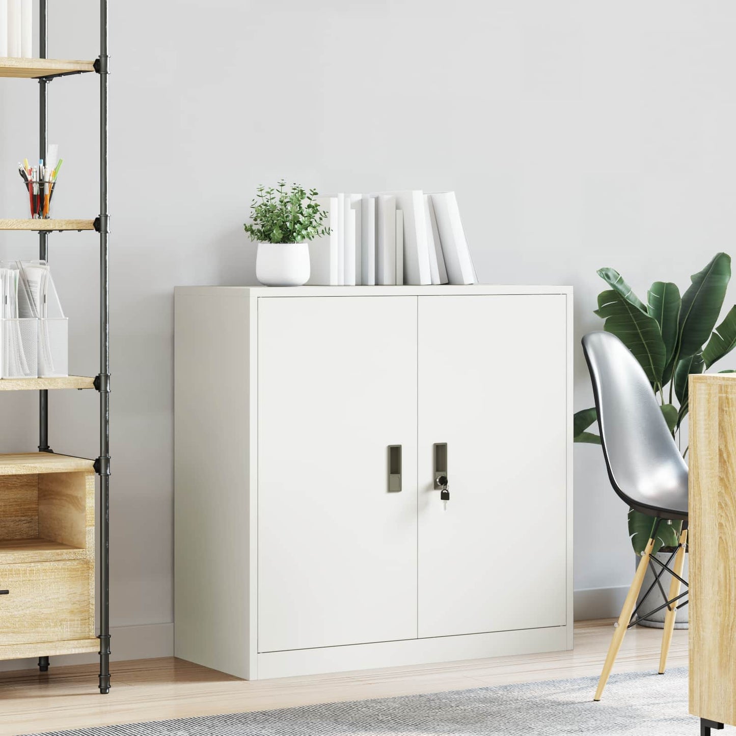 Armadio Bianco 90 x 40 x 90 cm Acciaio | homemem39