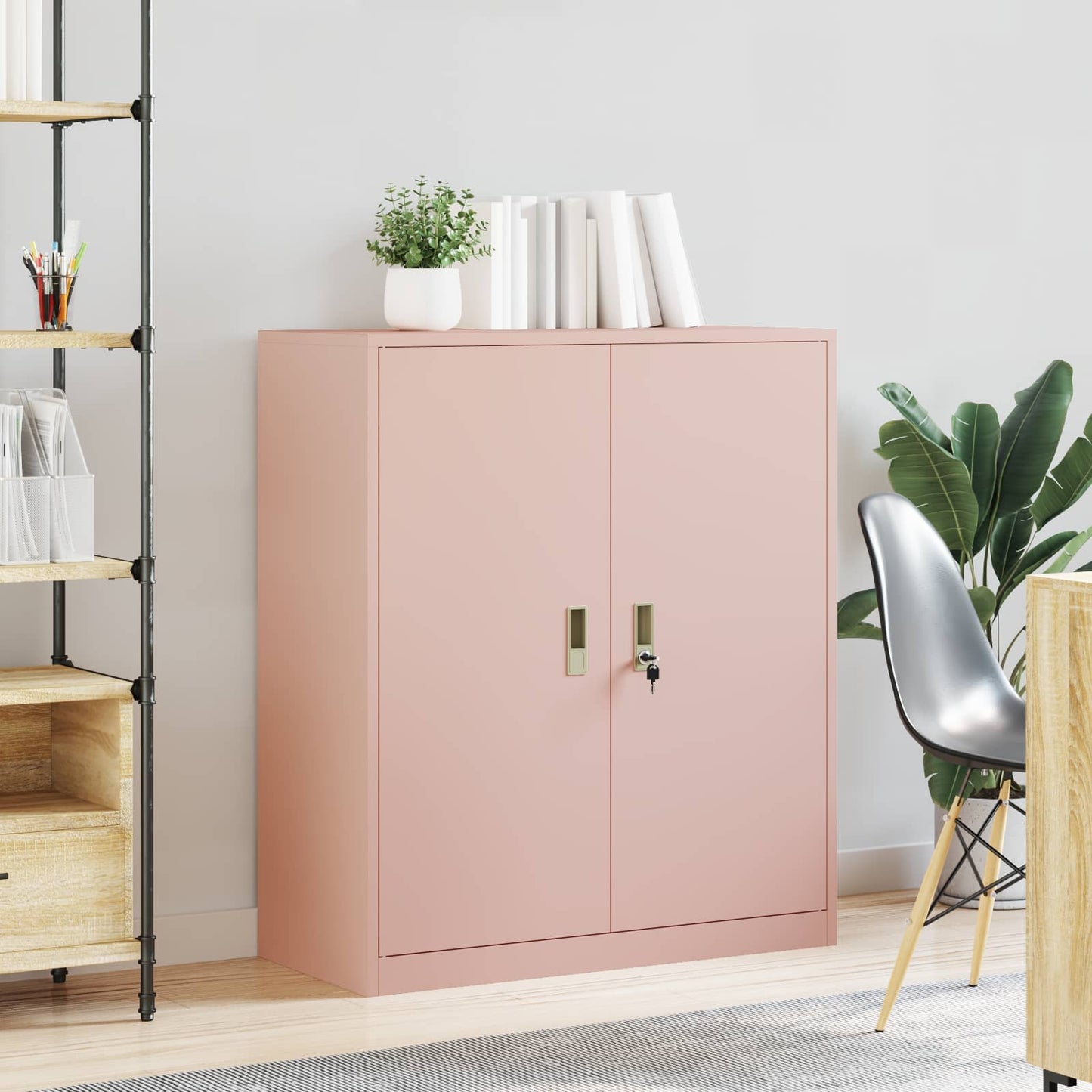 Armadio Rosa 90 x 40 x 105 cm Acciaio | homemem39