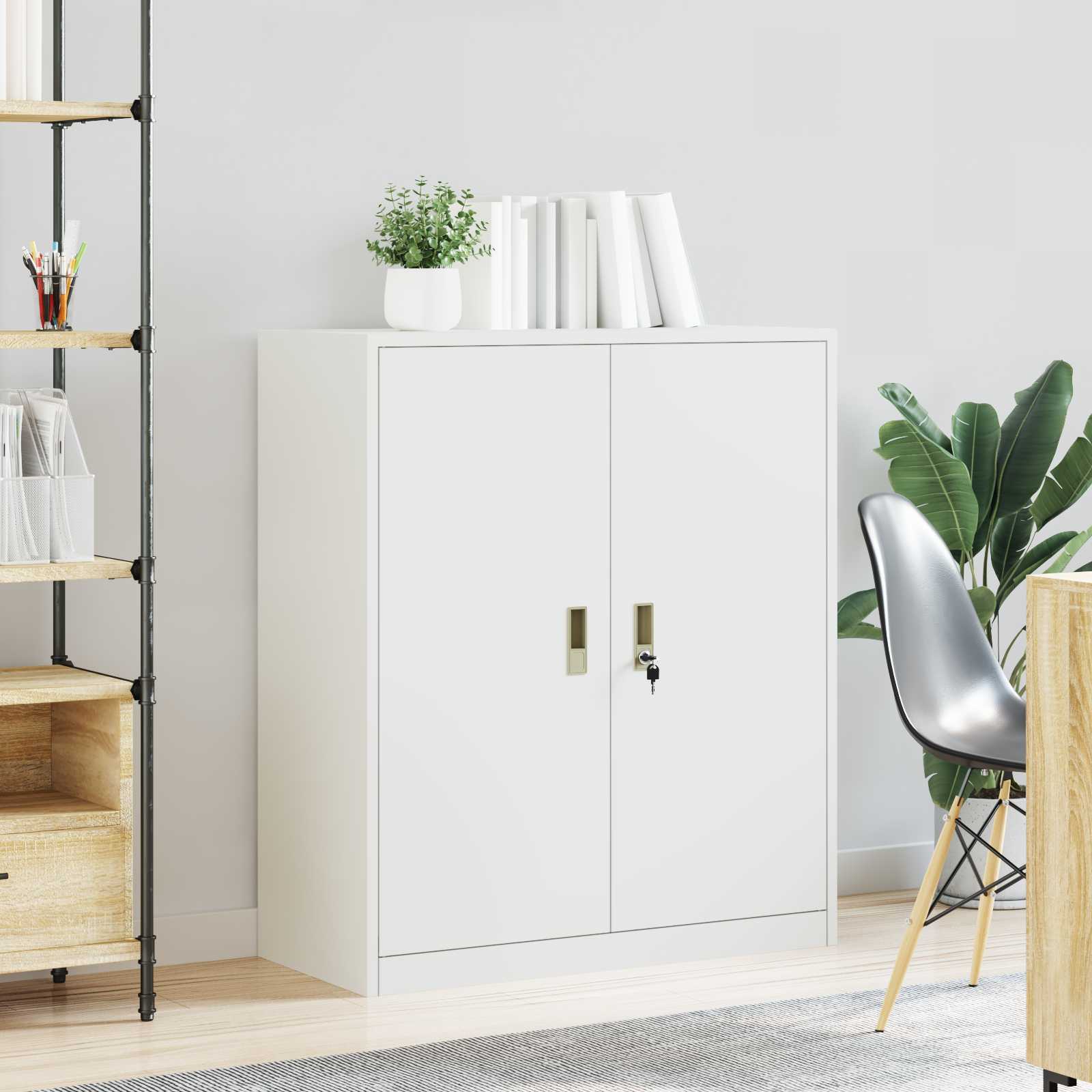 Armadio Bianco 90 x 40 x 105 cm Acciaio | homemem39