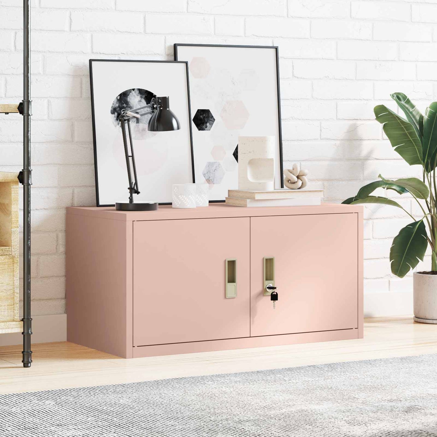 Armadio Rosa 80 x 40 x 40 cm Acciaio | homemem39