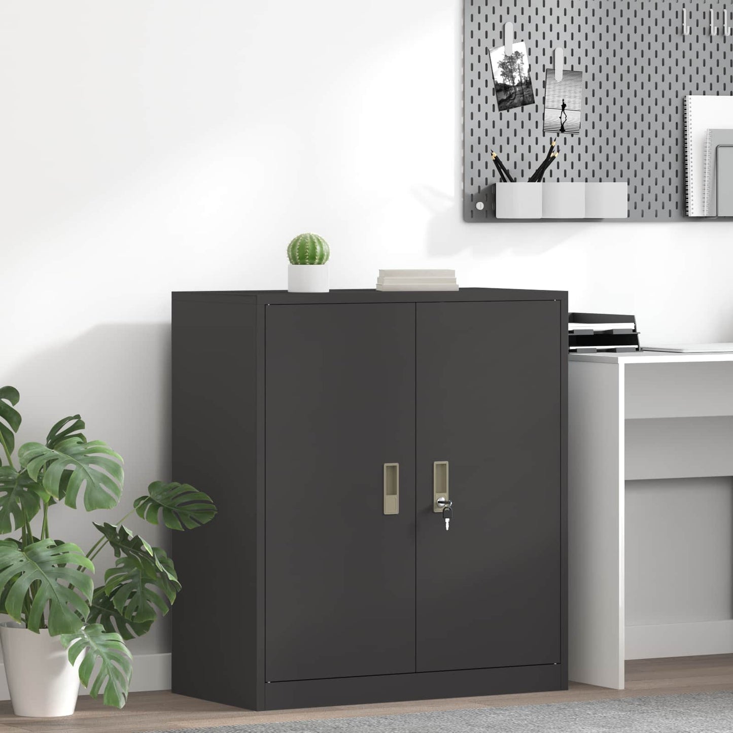 Armadio Nero 80 x 40 x 90 cm Acciaio