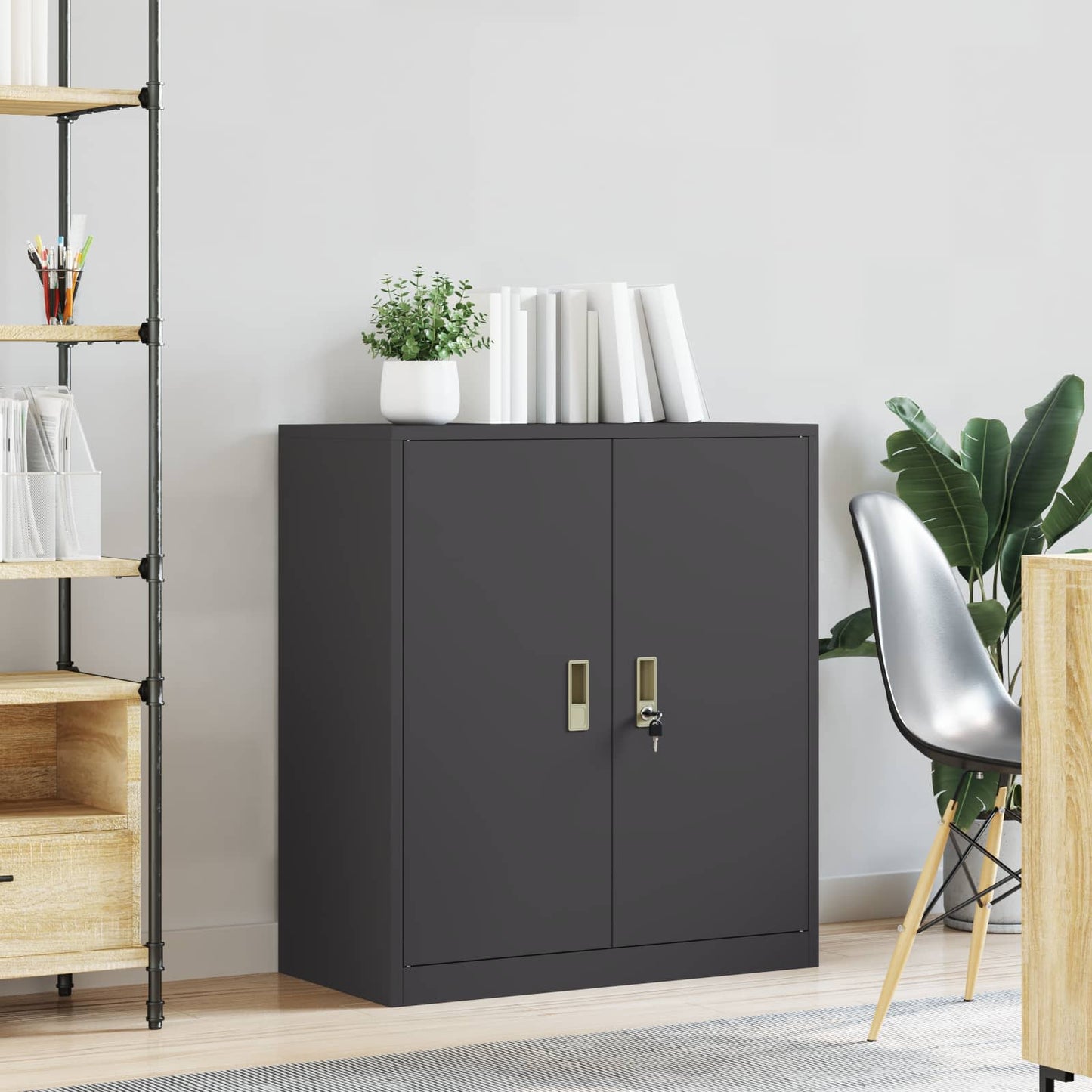 Armadio Nero 80 x 40 x 90 cm Acciaio | homemem39