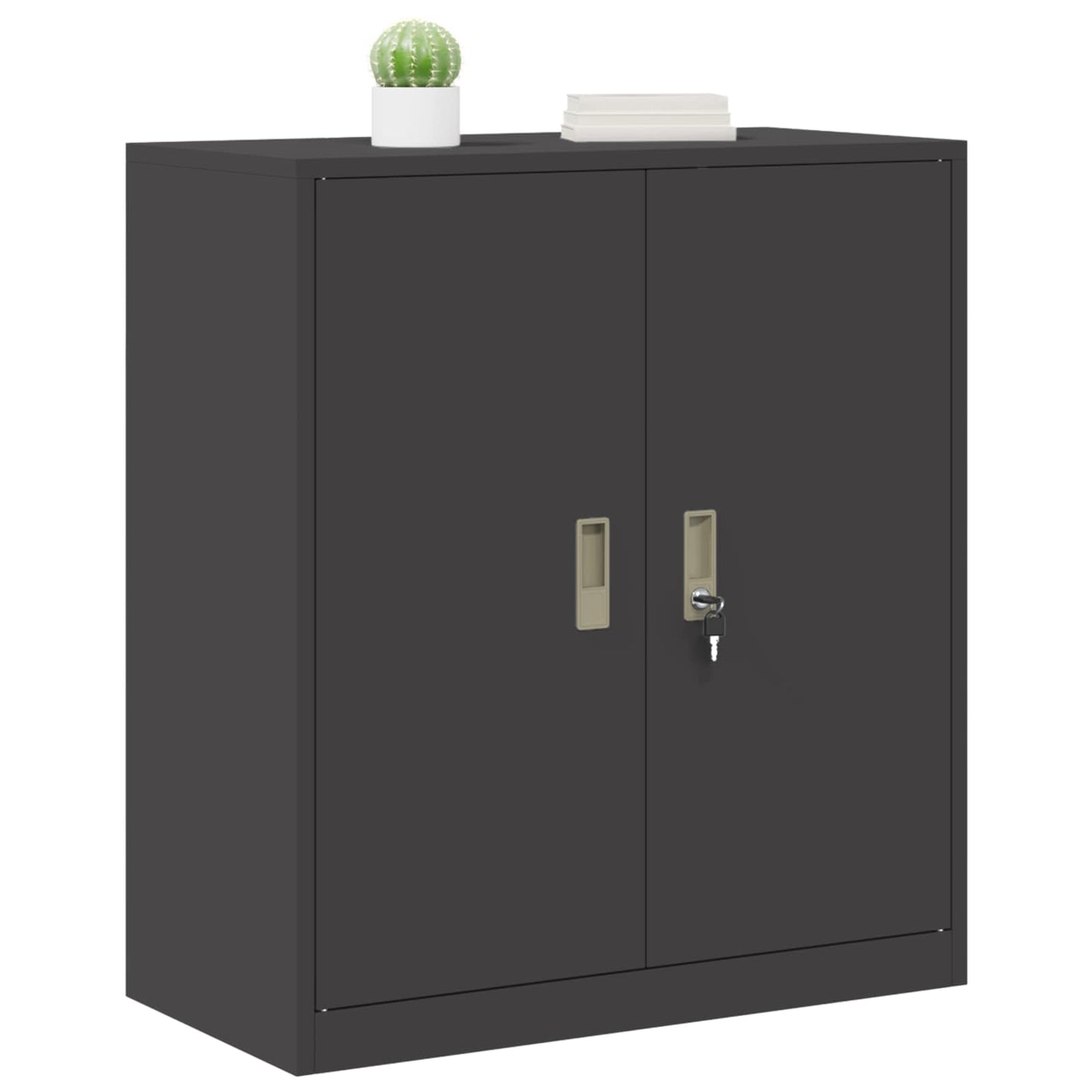 Armadio Nero 80 x 40 x 90 cm Acciaio