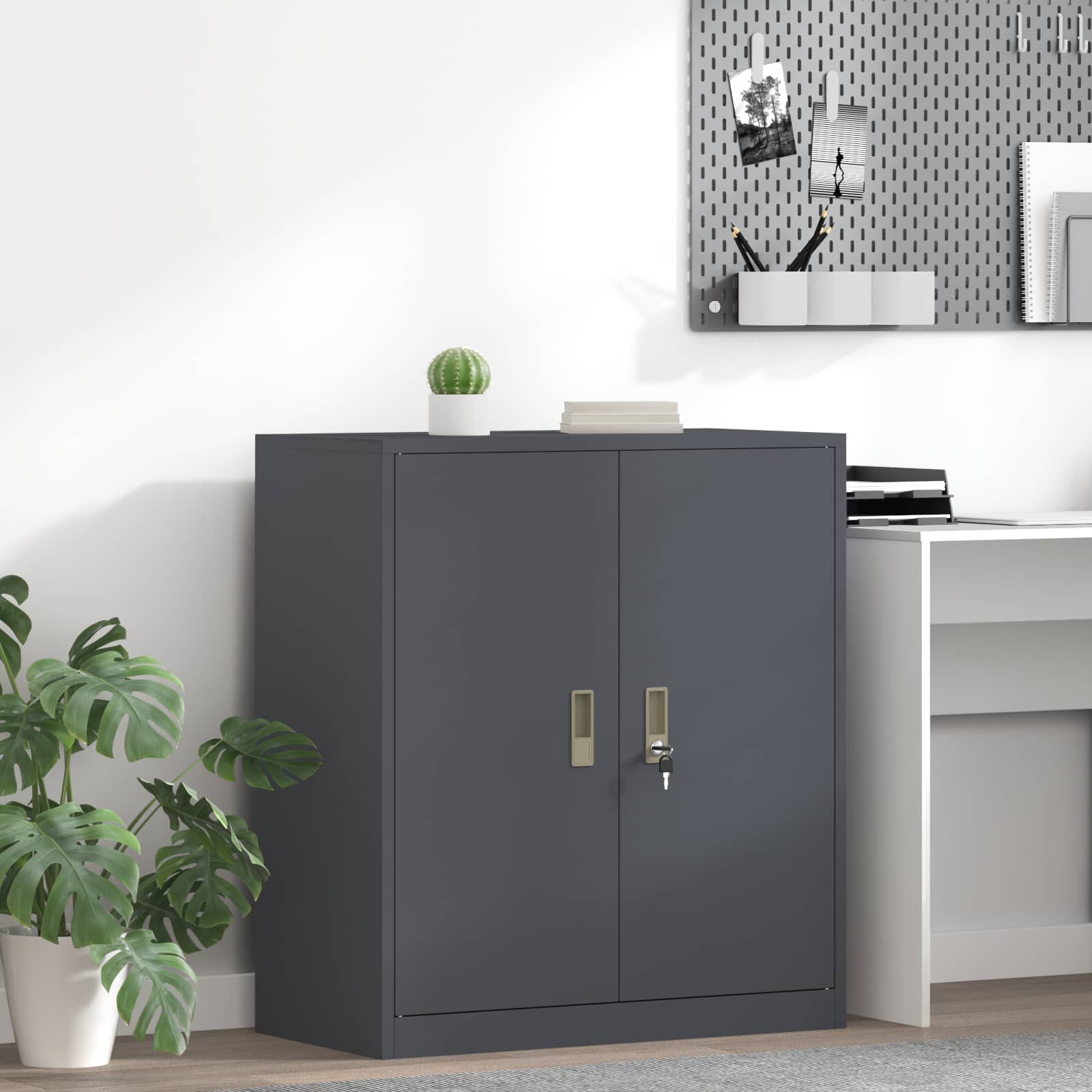 Armadio Antracite 80 x 40 x 90 cm Acciaio | homemem39
