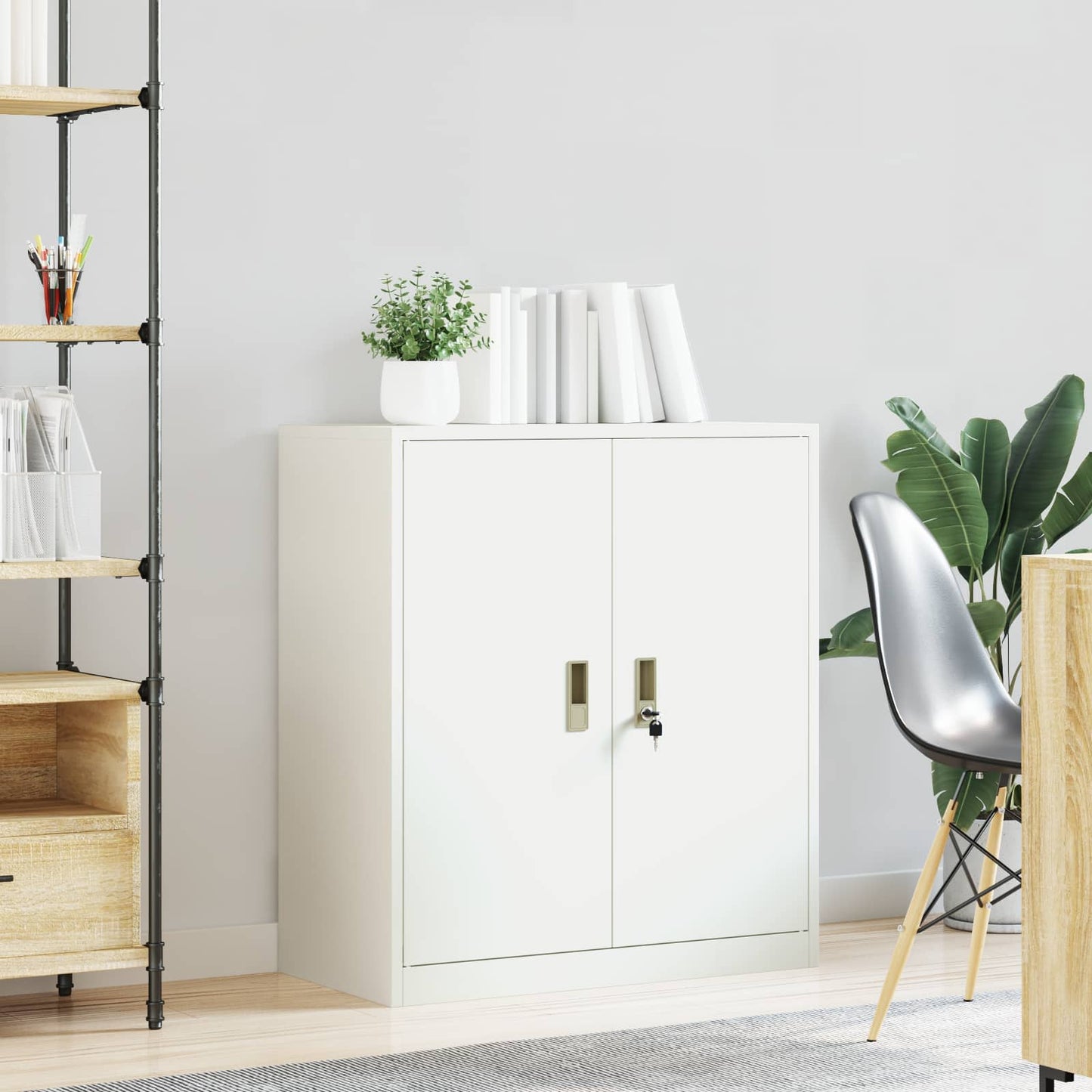 Armadio Bianco 80 x 40 x 90 cm Acciaio | homemem39