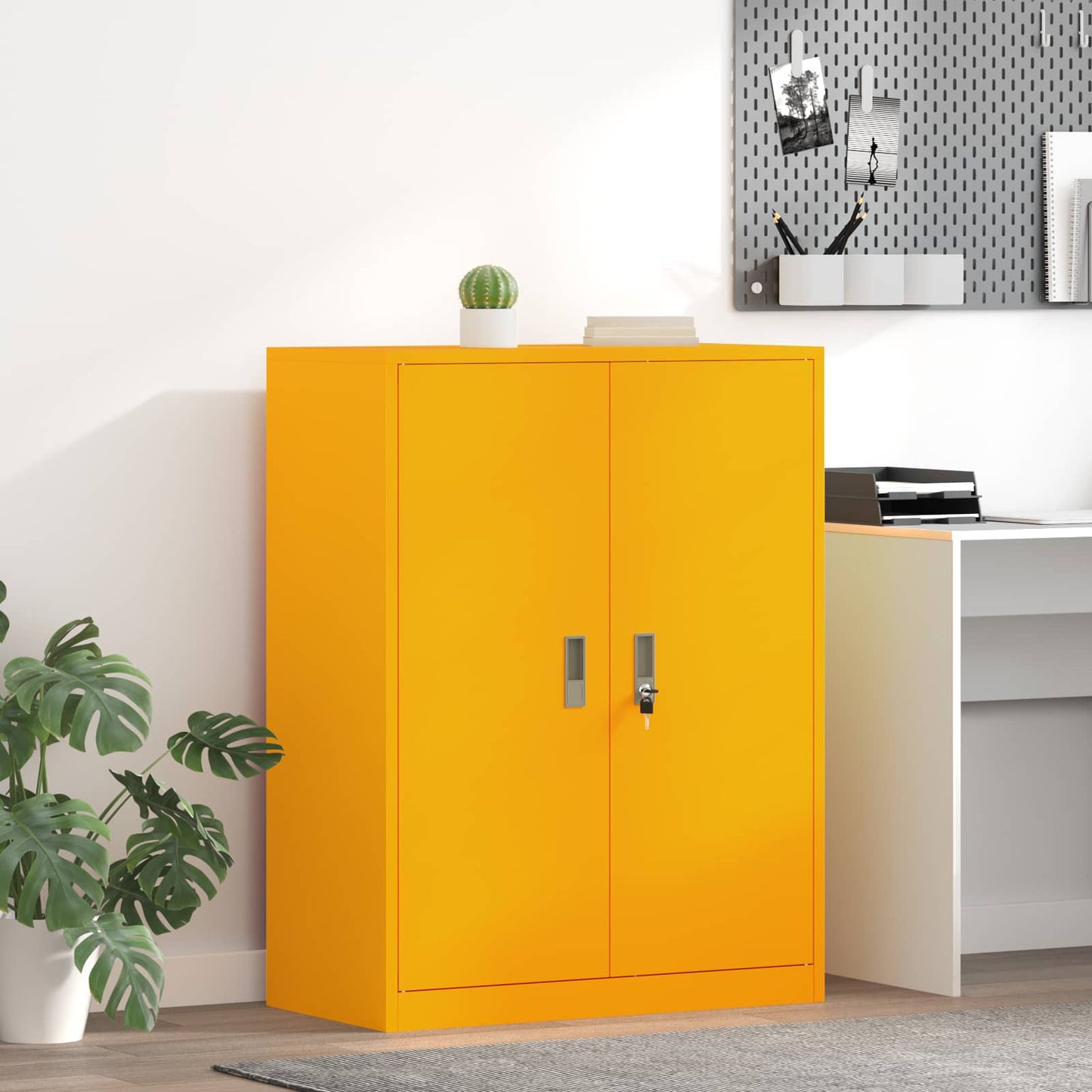 Armadio Giallo senape 80 x 40 x 105 cm Acciaio
