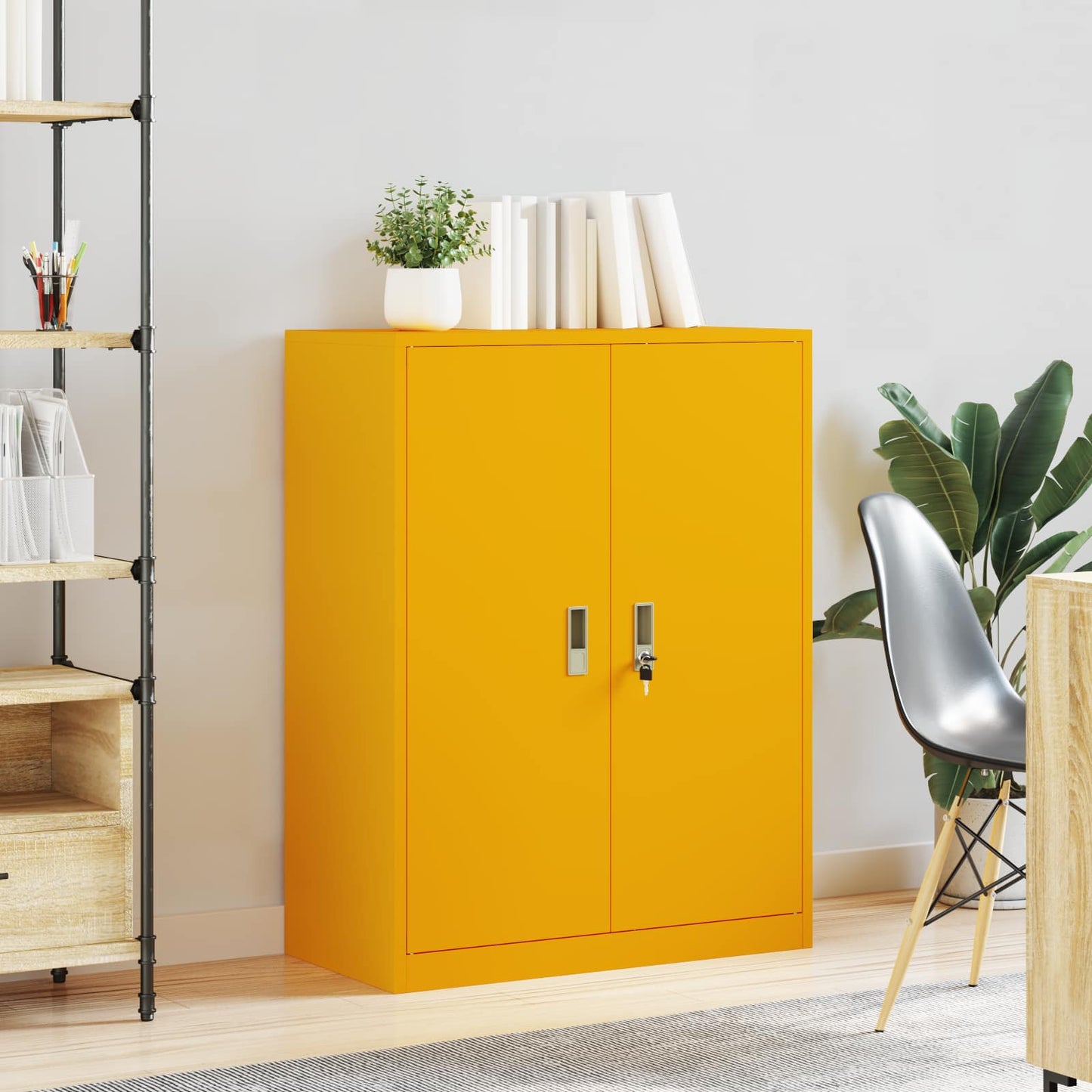 Armadio Giallo senape 80 x 40 x 105 cm Acciaio