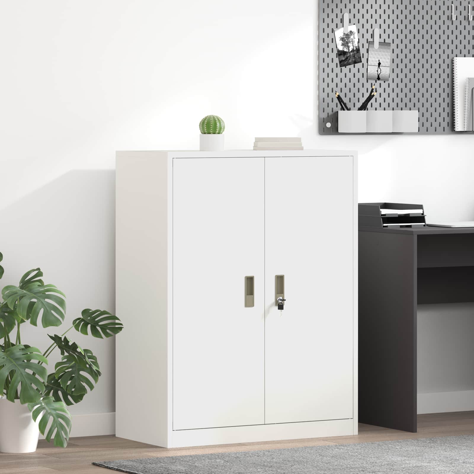 Armadio Bianco 80 x 40 x 105 cm Acciaio | homemem39
