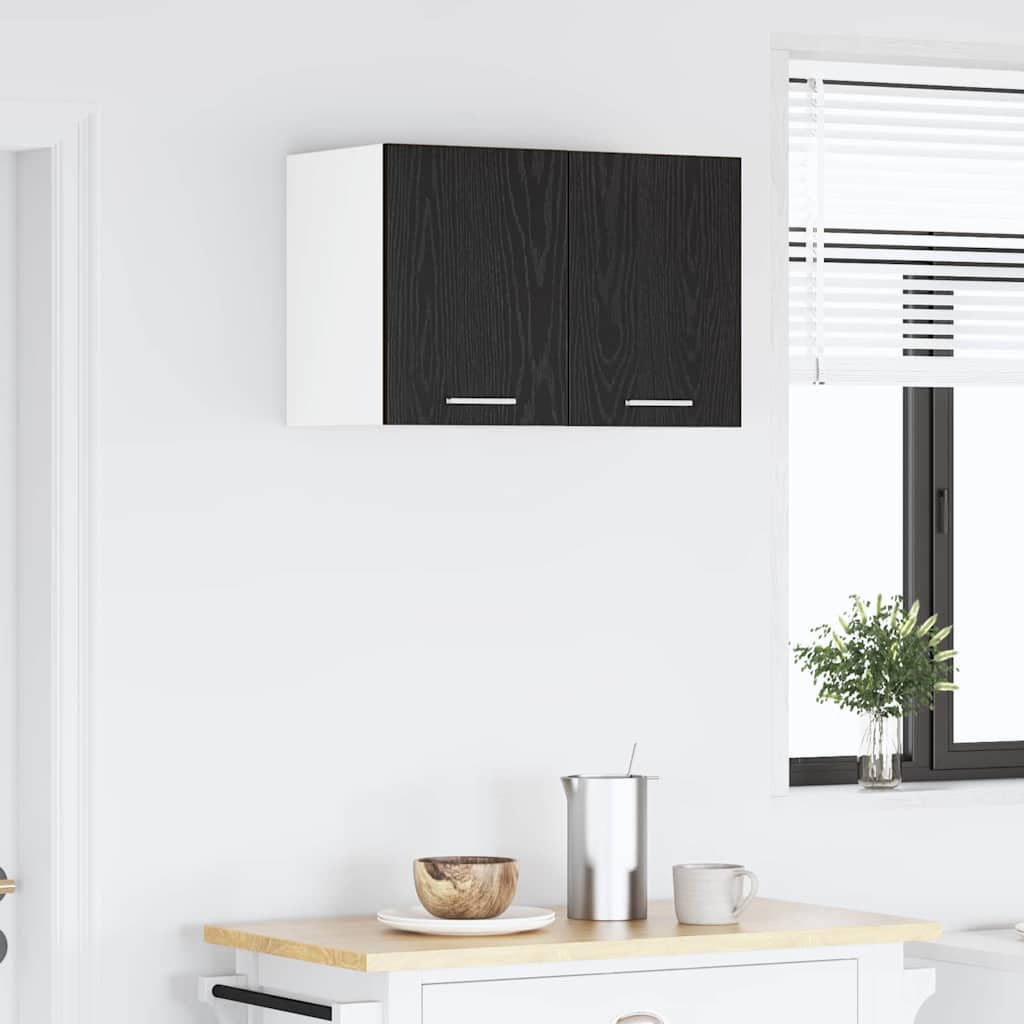 Armadio pensile con porta Rovere Nero e Bianco 30 x 31 x 40 cm | homemem39