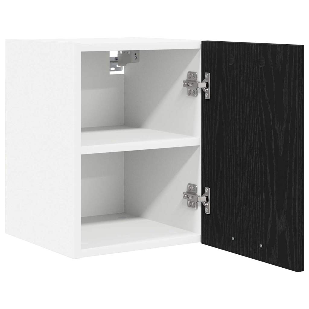 Armadio pensile con porta Rovere Nero e Bianco 30 x 31 x 40 cm