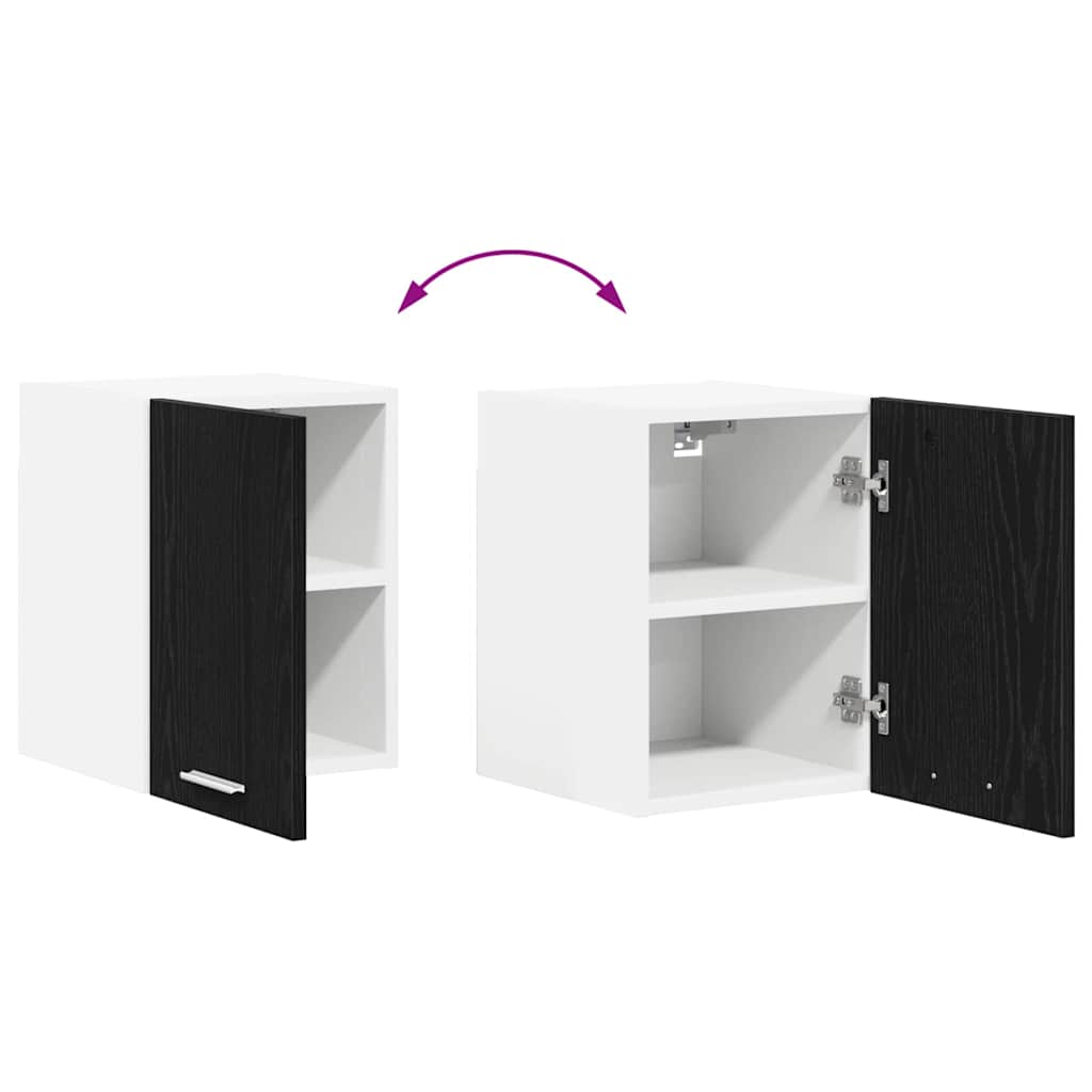 Armadio pensile con porta Rovere Nero e Bianco 30 x 31 x 40 cm