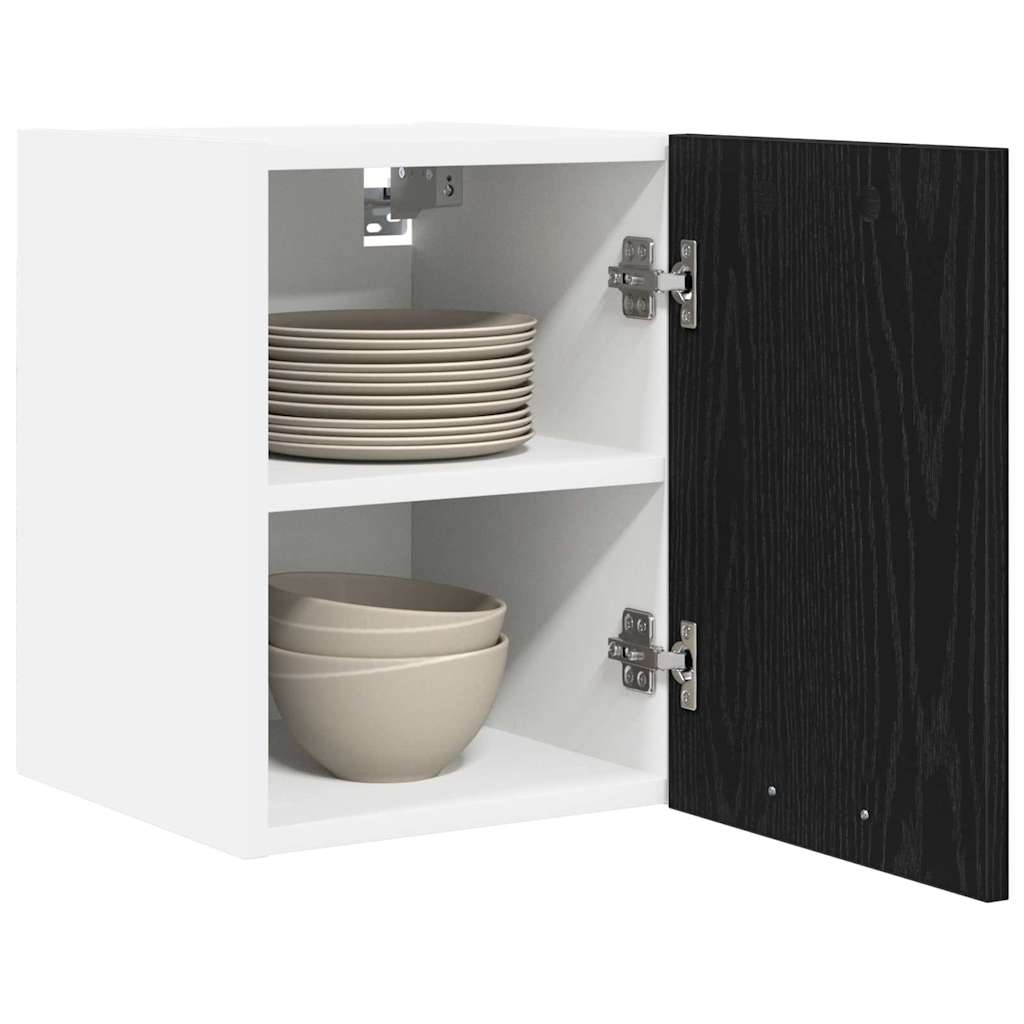 Armadio pensile 2 pcs Rovere Nero e Bianco 30 x 31 x 40 cm | homemem39
