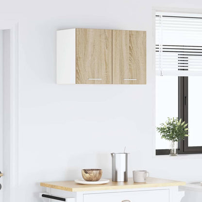 Armadio pensile con porta Riga 2 pcs Quercia Sonoma e Bianca | homemem39
