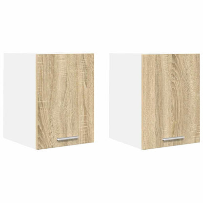 Armadio pensile con porta Riga 2 pcs Quercia Sonoma e Bianca | homemem39