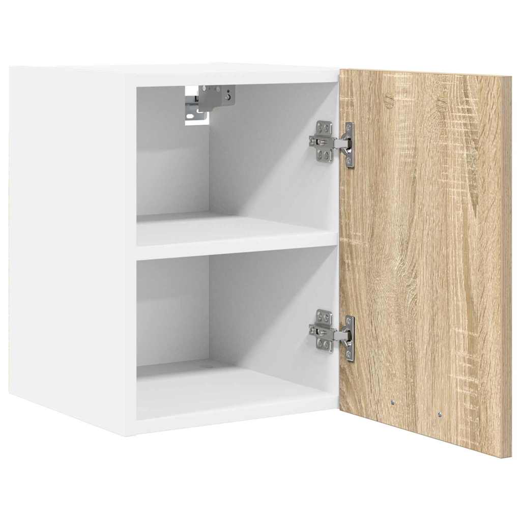 Armadio pensile con porta Riga 2 pcs Quercia Sonoma e Bianca | homemem39