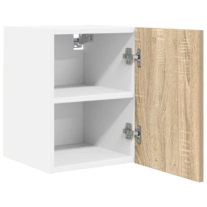 Armadio pensile con porta Riga 2 pcs Quercia Sonoma e Bianca | homemem39