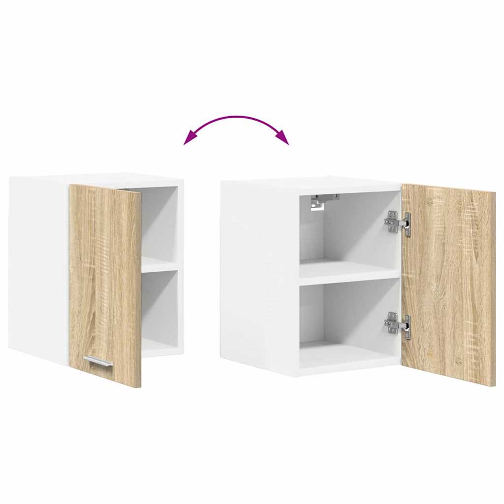 Armadio pensile con porta Riga 2 pcs Quercia Sonoma e Bianca