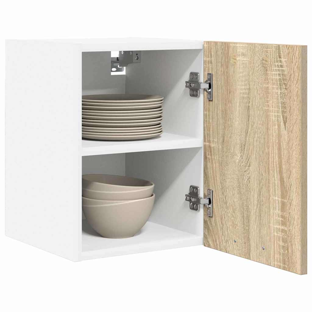 Armadio pensile con porta Riga 2 pcs Quercia Sonoma e Bianca