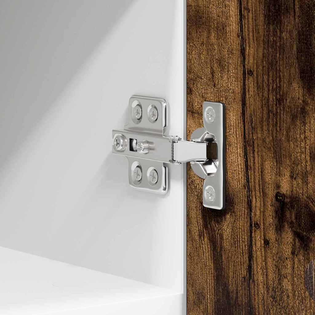 Armadio pensile con porta 2 pcs Rovere Affumicato e Bianco | homemem39